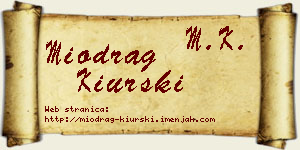 Miodrag Kiurski vizit kartica